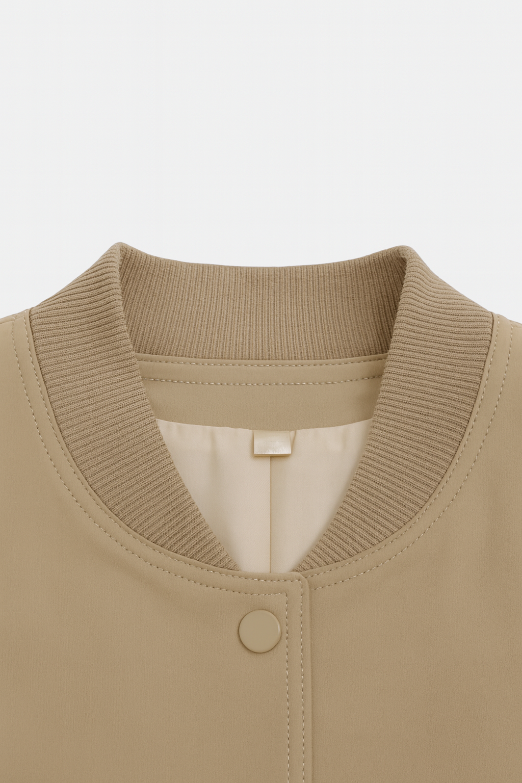 Maison Bomber Jacket | Ribbed Collar Button Front Relaxed Fit