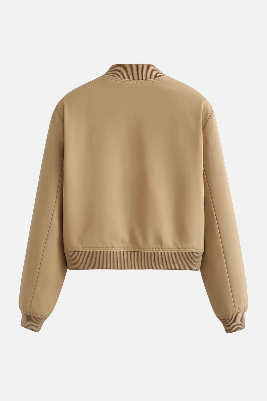 Maison Bomber Jacket | Ribbed Collar Button Front Relaxed Fit