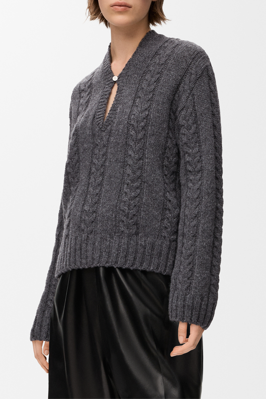 Khala Cable-knit Sweater - Grey