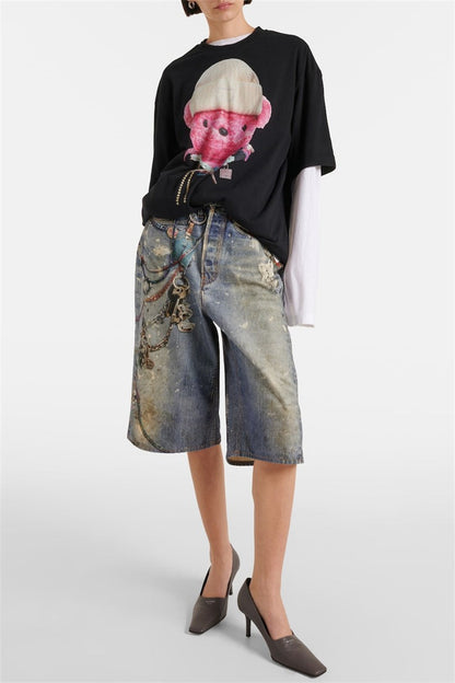 Kora Printed Loose Midi Shorts