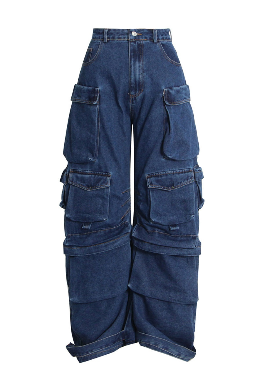 Kynlee Cargo Denim Jeans - Navy