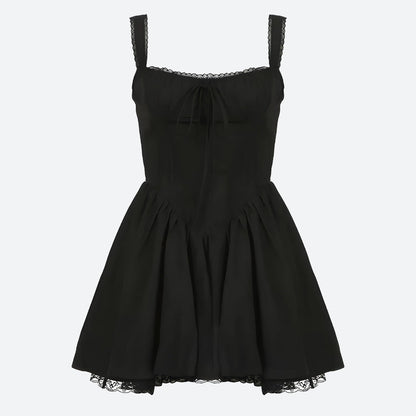 Lace Ruffled Corset Mini Dress