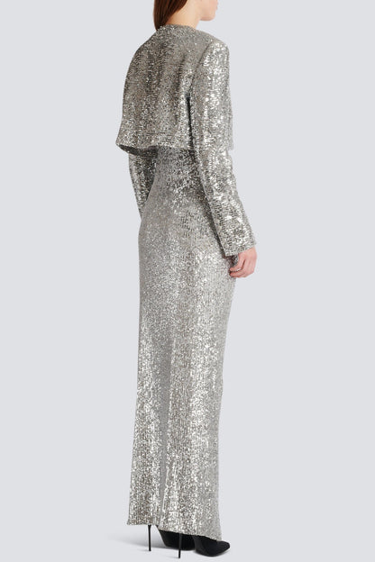 Laiki Diamante Sequin Cropped Blazer
