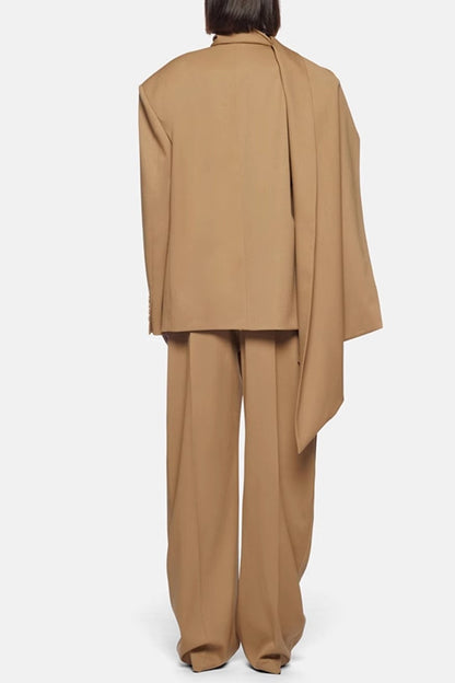 Lana Cutout  Asymmetric Blazer - Brown