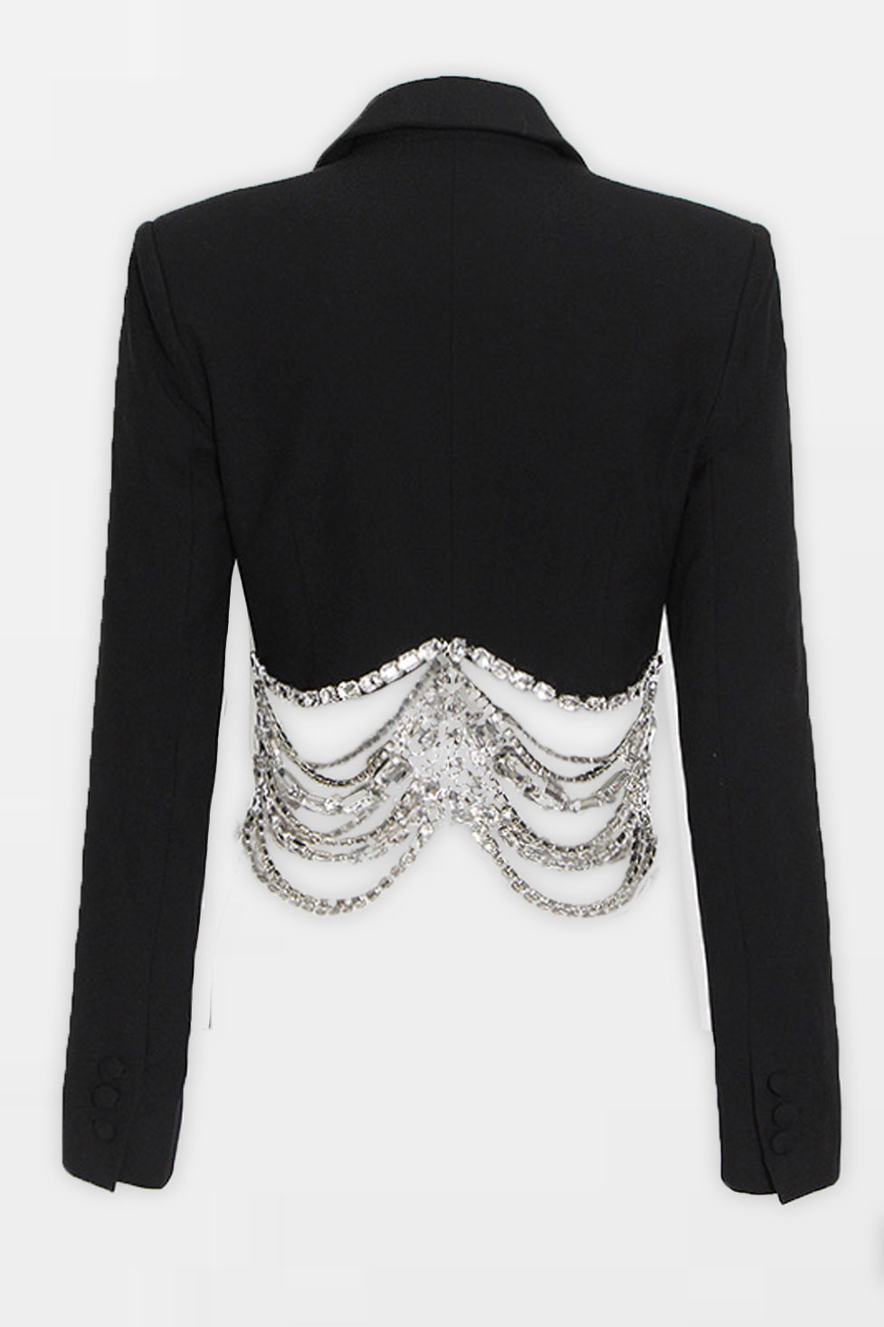 Laurel Rhinestone Cropped Blazer