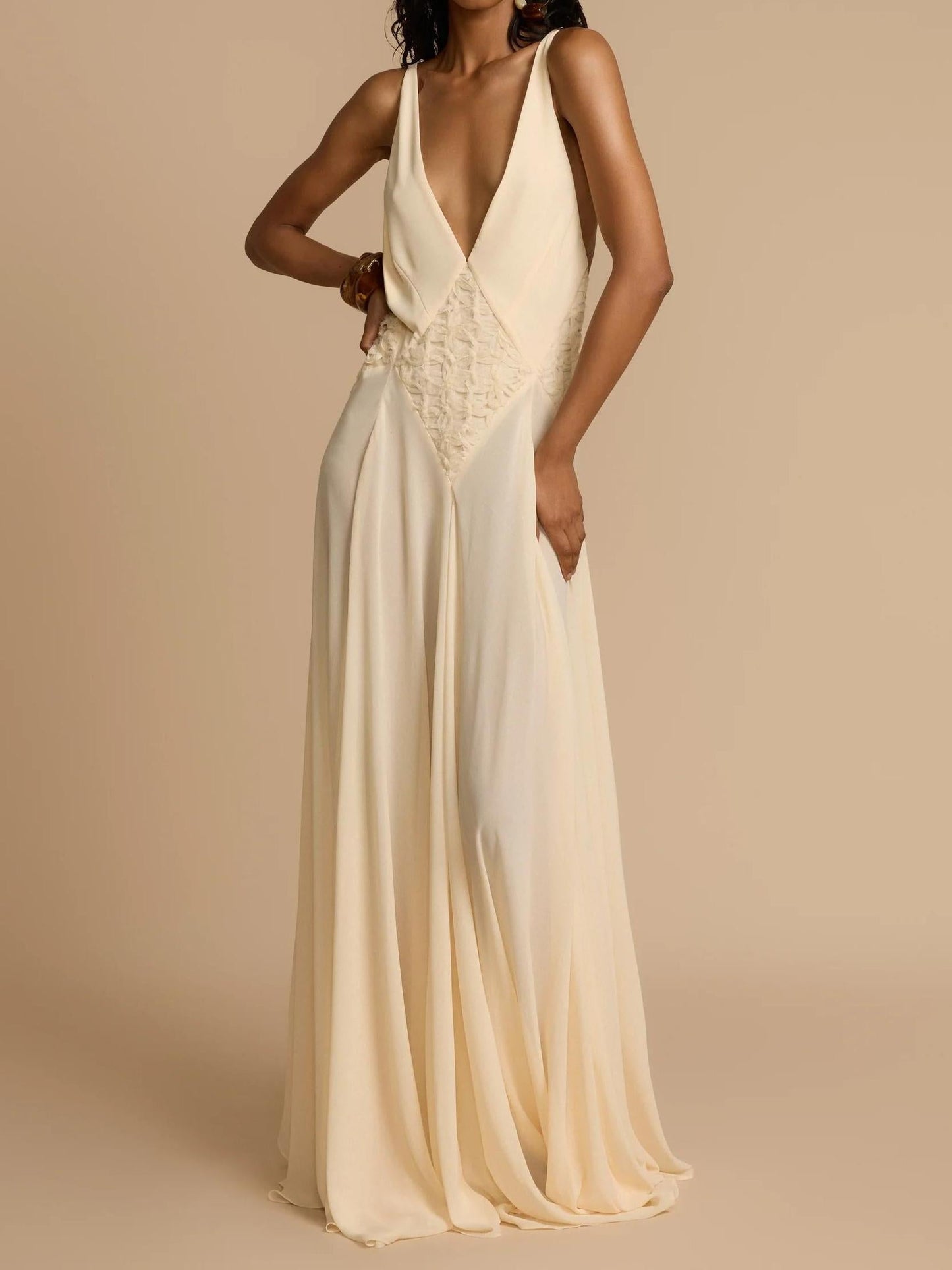 Lavinia Plunging V Maxi Dress