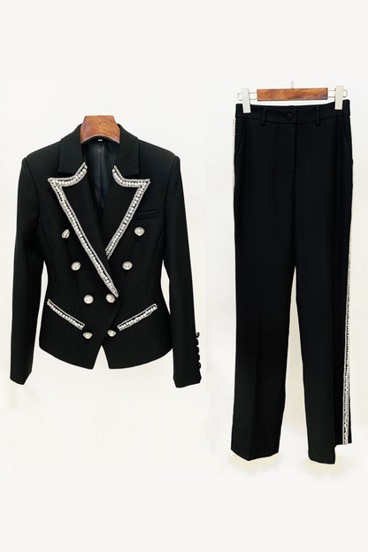 Leanna Diamante Embroidered Blazer