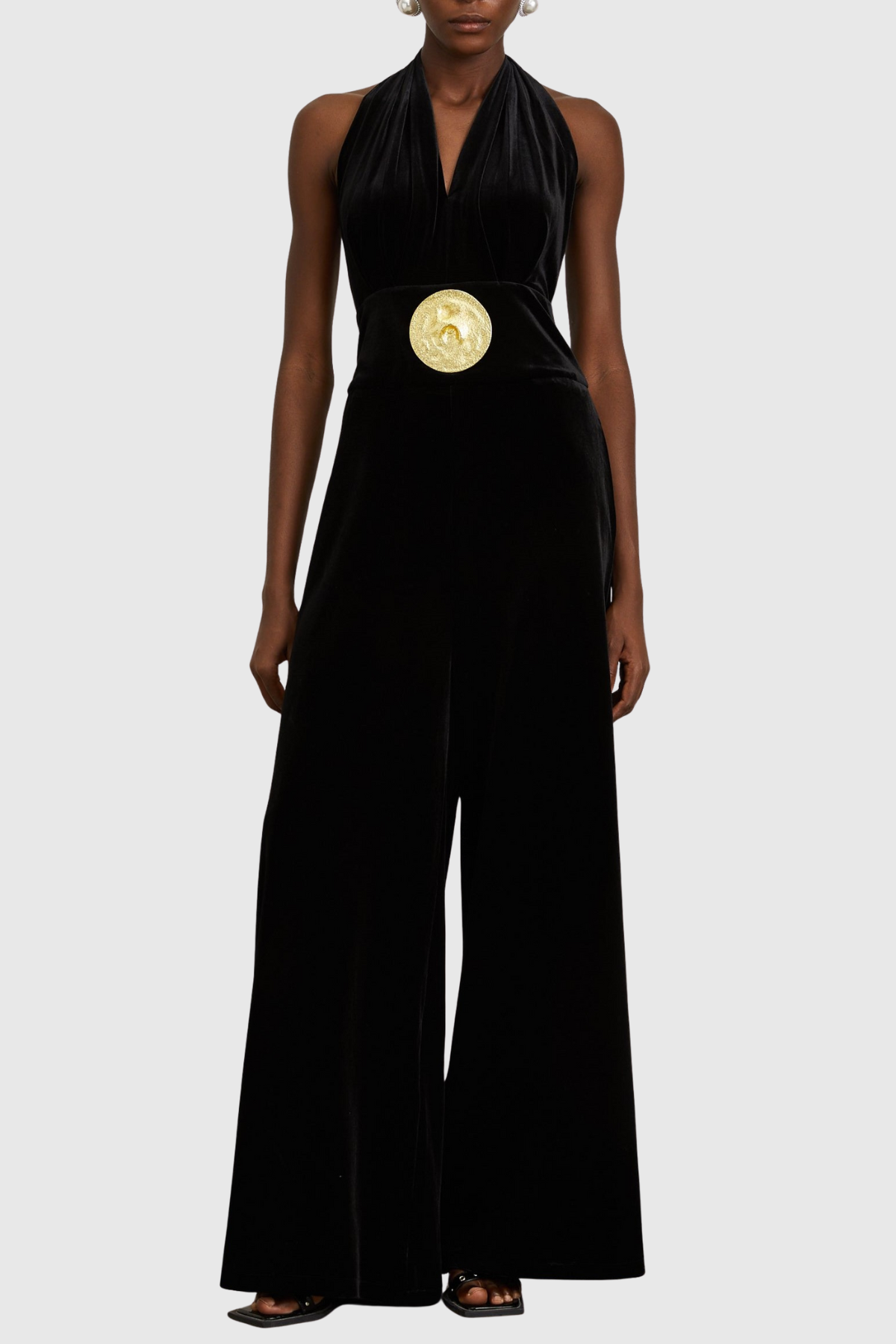 Leiba Halter Velvet Jumpsuit