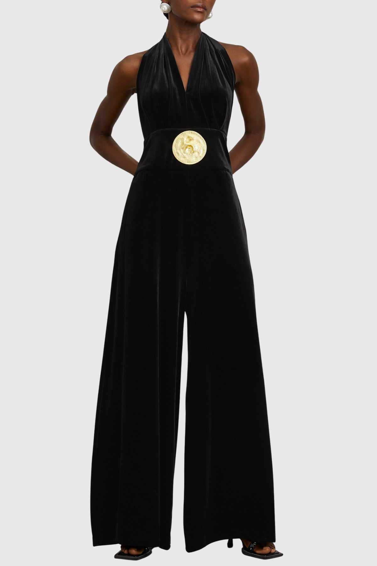 Leiba Halter Velvet Jumpsuit
