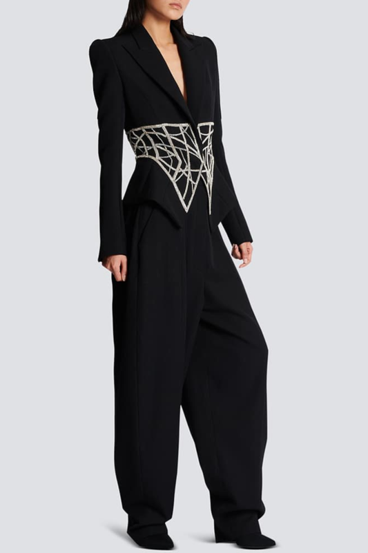 Leonia Crystal Embellished Blazer