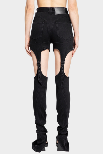 Linnea Cutout Buckled Jeans - Black