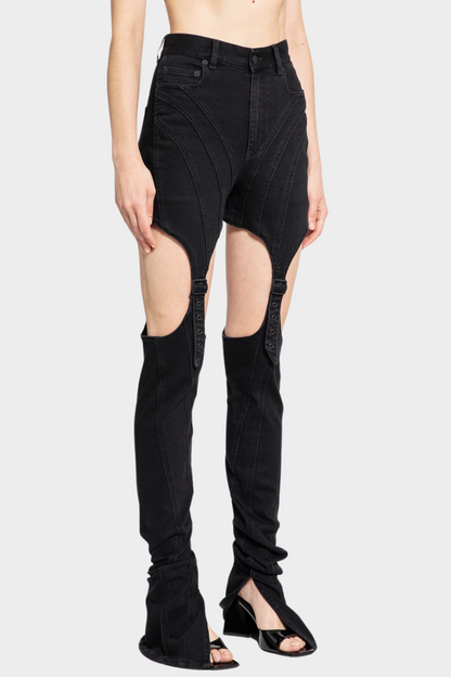 Linnea Cutout Buckled Jeans - Black