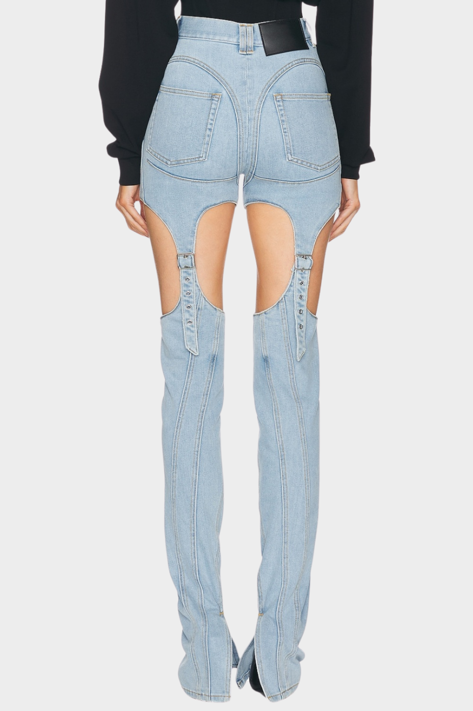 Linnea Cutout Buckled Jeans - Blue