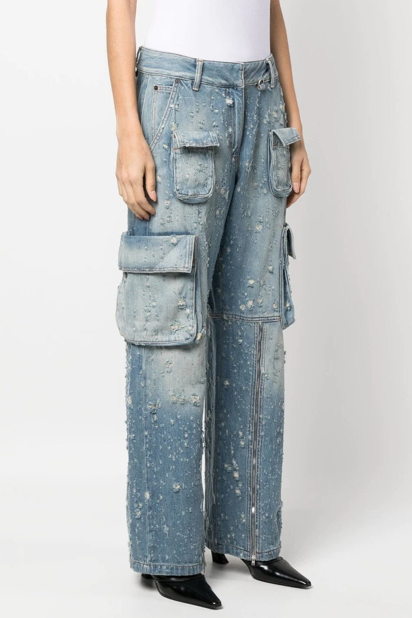 Loretta Distressed Cargo Jeans