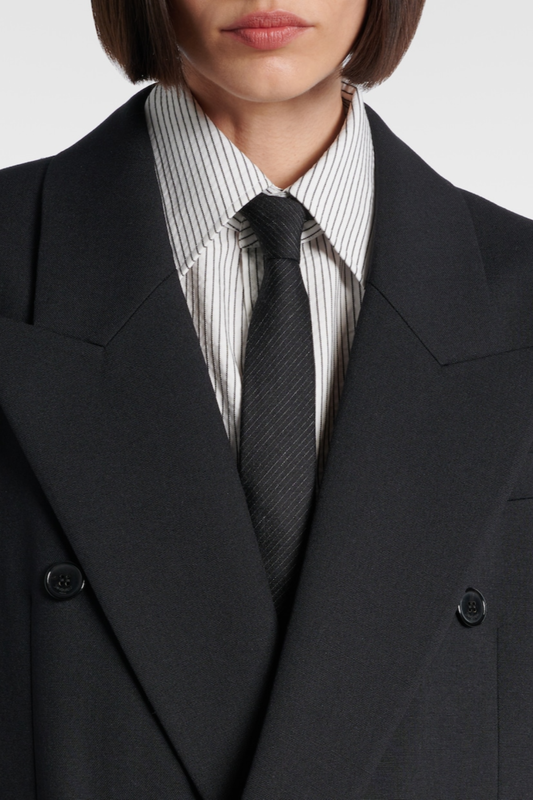 Lorra Double Breasted Wool Blazer - Black