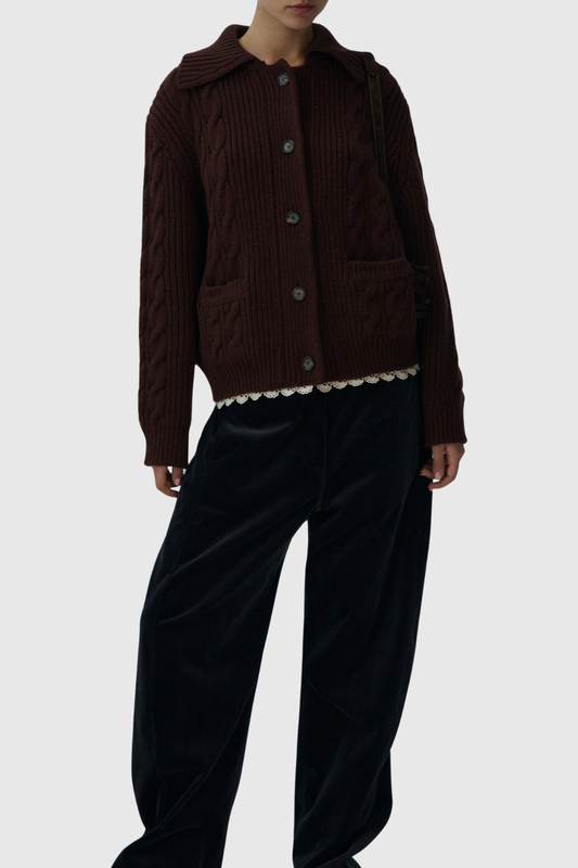 Lytar Lace-trimmed Knit Cardigan