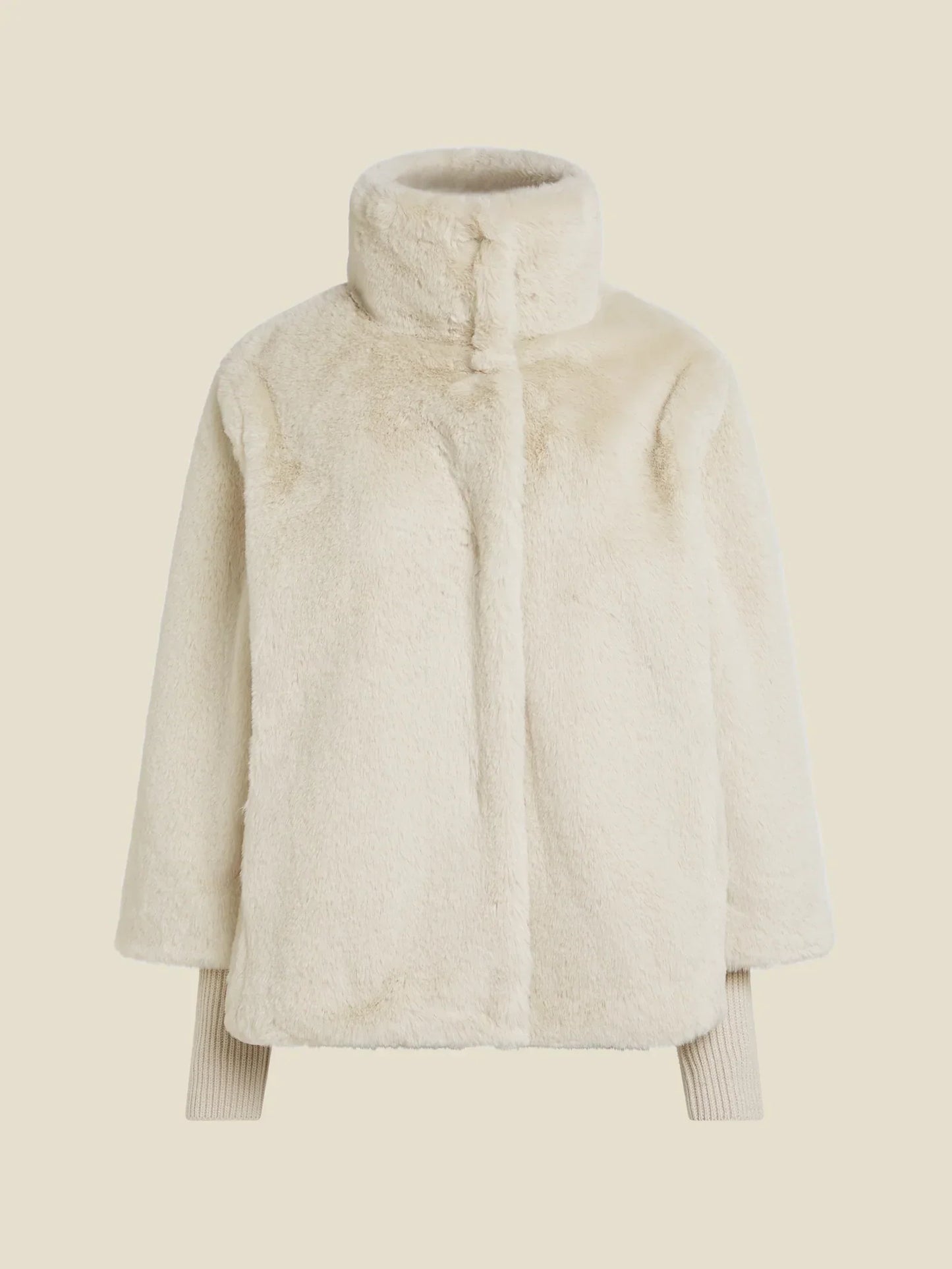 Faux Fur High Collar Coat | Soft Texture | Winter Warmth