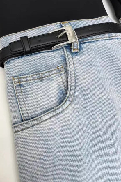 Madilyn Patchwork Jeans - Blue