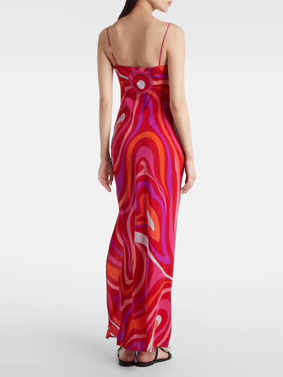 Swirl Print Maxi Dress