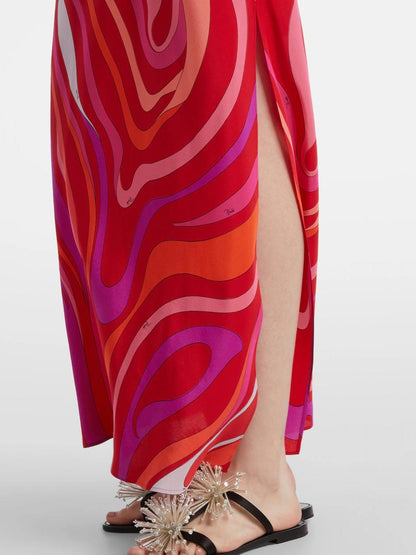Swirl Print Maxi Dress