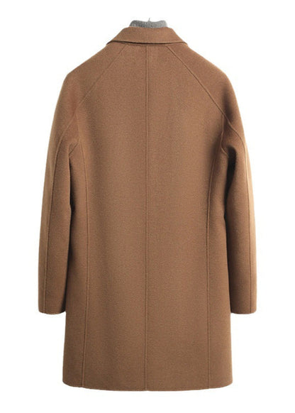 Wool Blend Overcoat | Medium Length with Notch Lapel