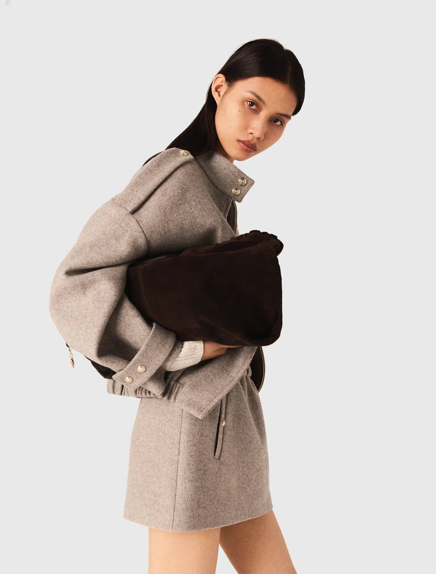 Wool Blend Short Jacket | Structured Urban Style