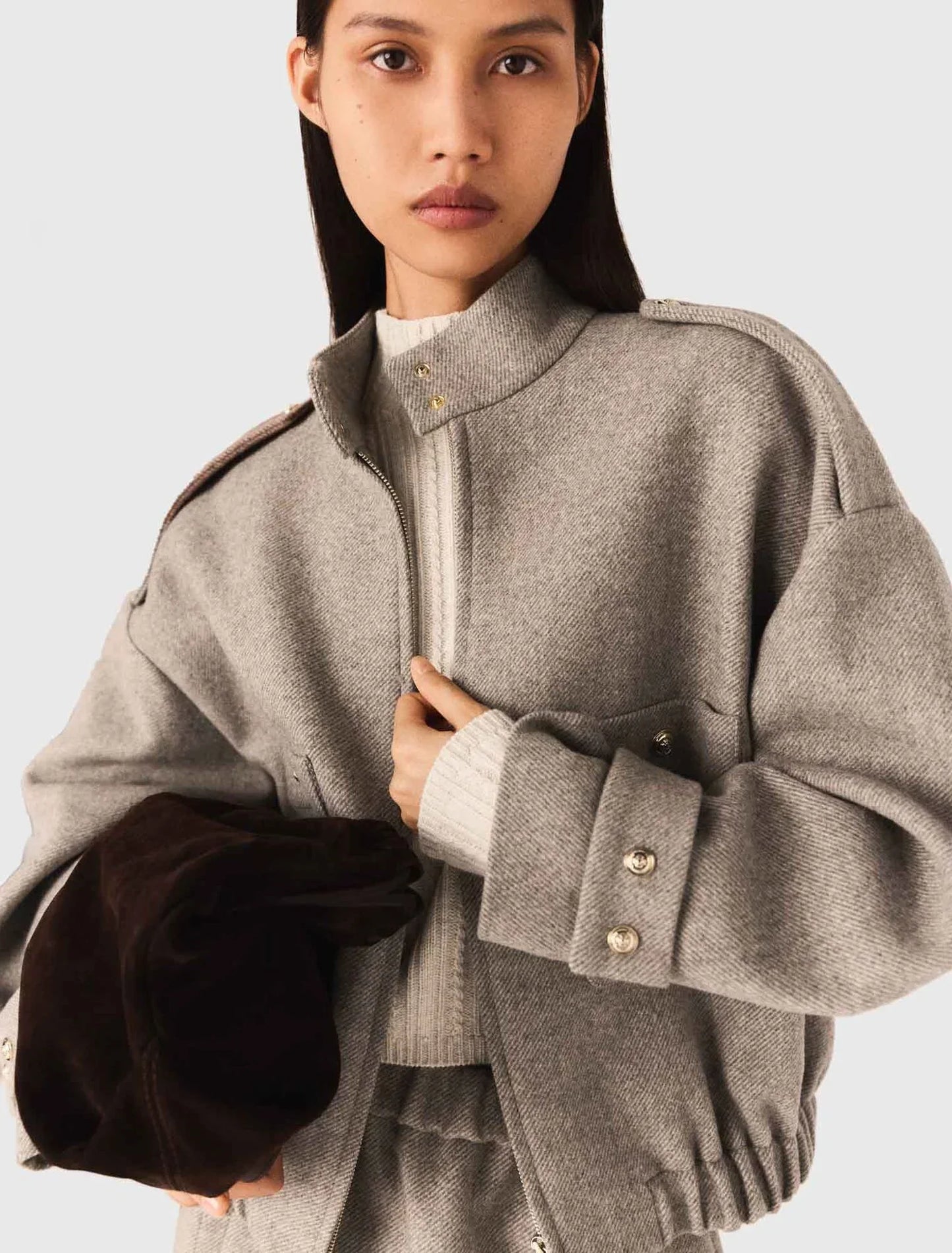 Wool Blend Short Jacket | Structured Urban Style