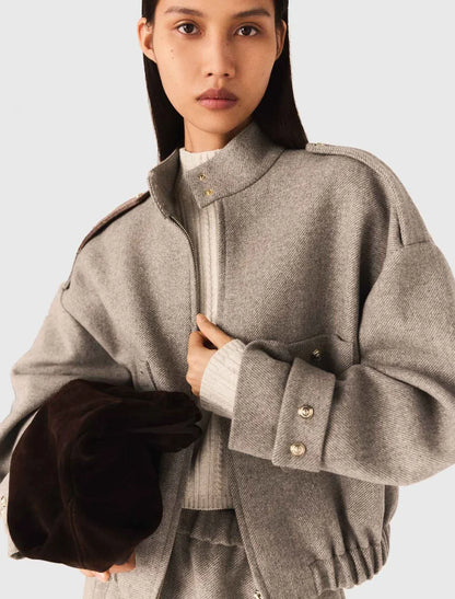 Wool Blend Short Jacket | Structured Urban Style