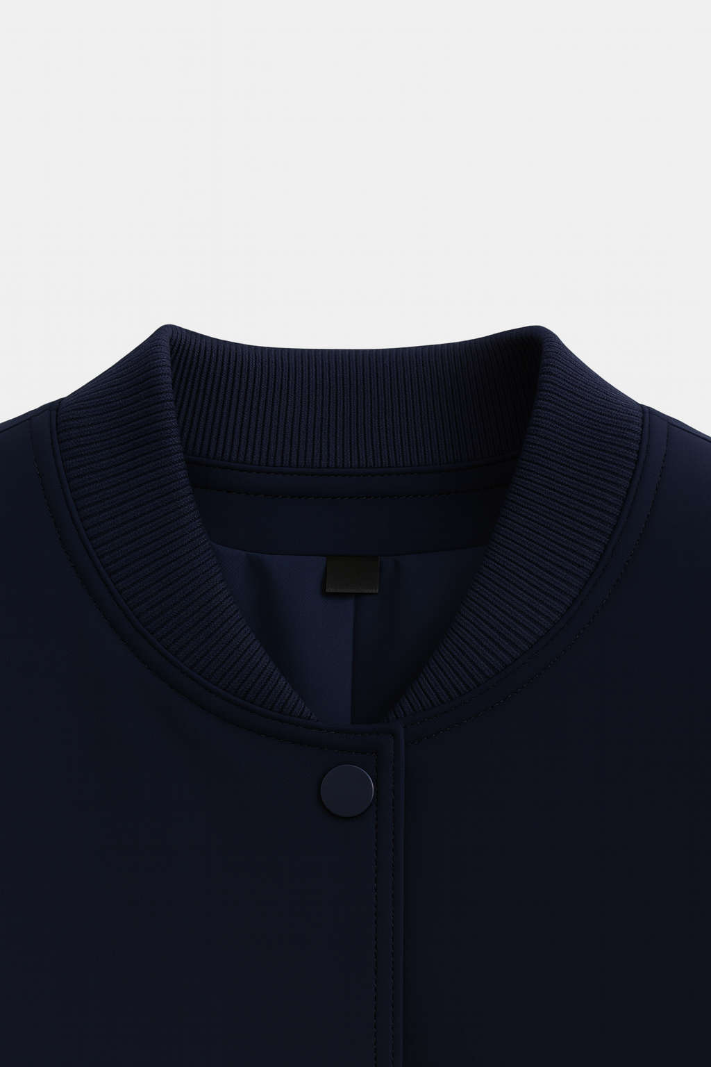 Maison Bomber Jacket | Ribbed O-Neck Button Front Relaxed Silhouette