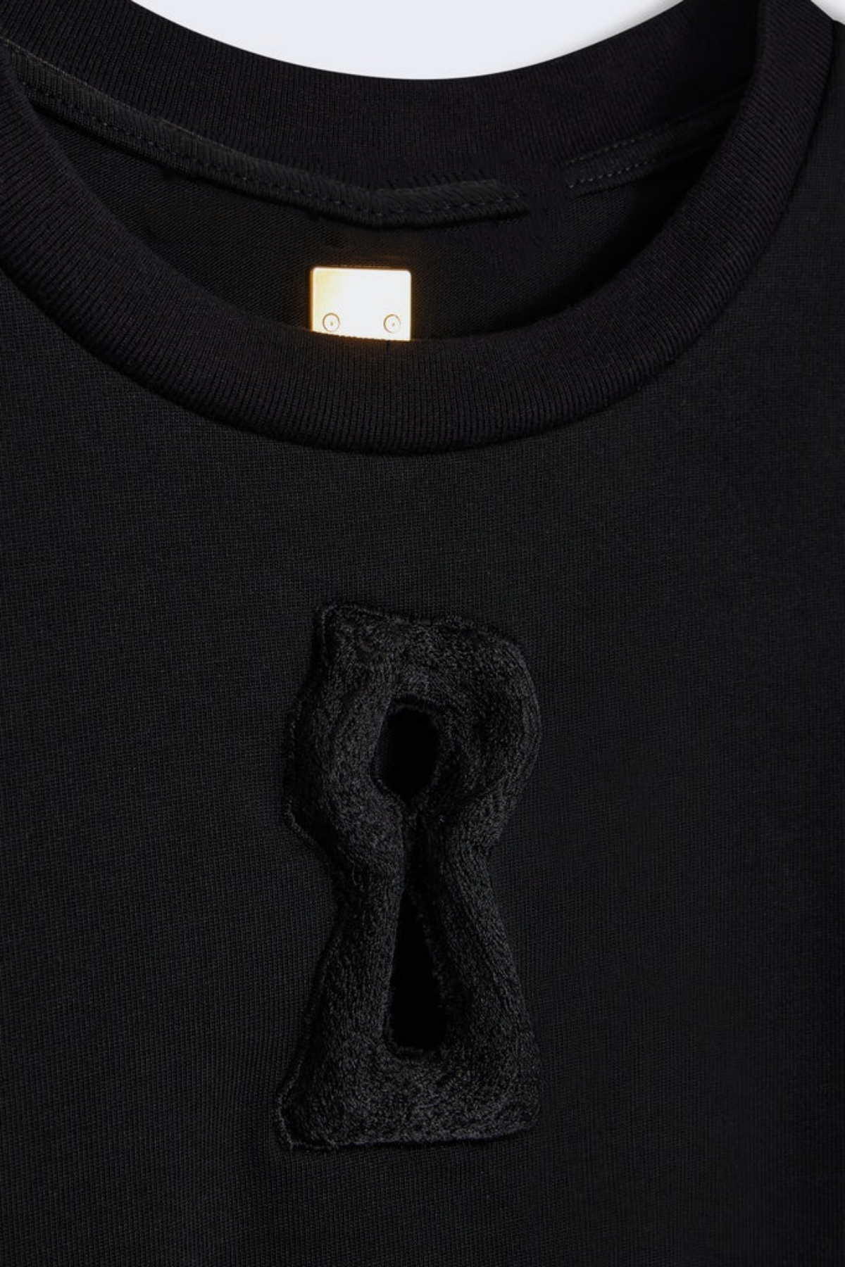 Marusa Keyhole Cutout T-shirt - Black