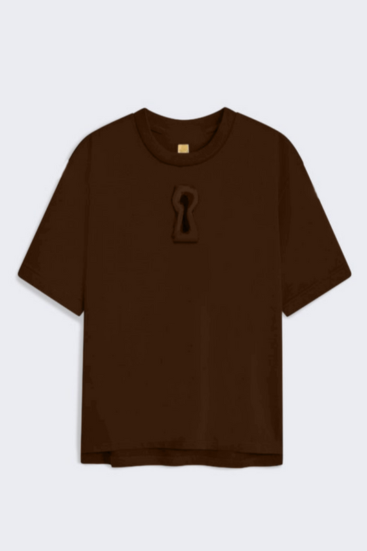 Marusa Keyhole Cutout T-shirt - Brown