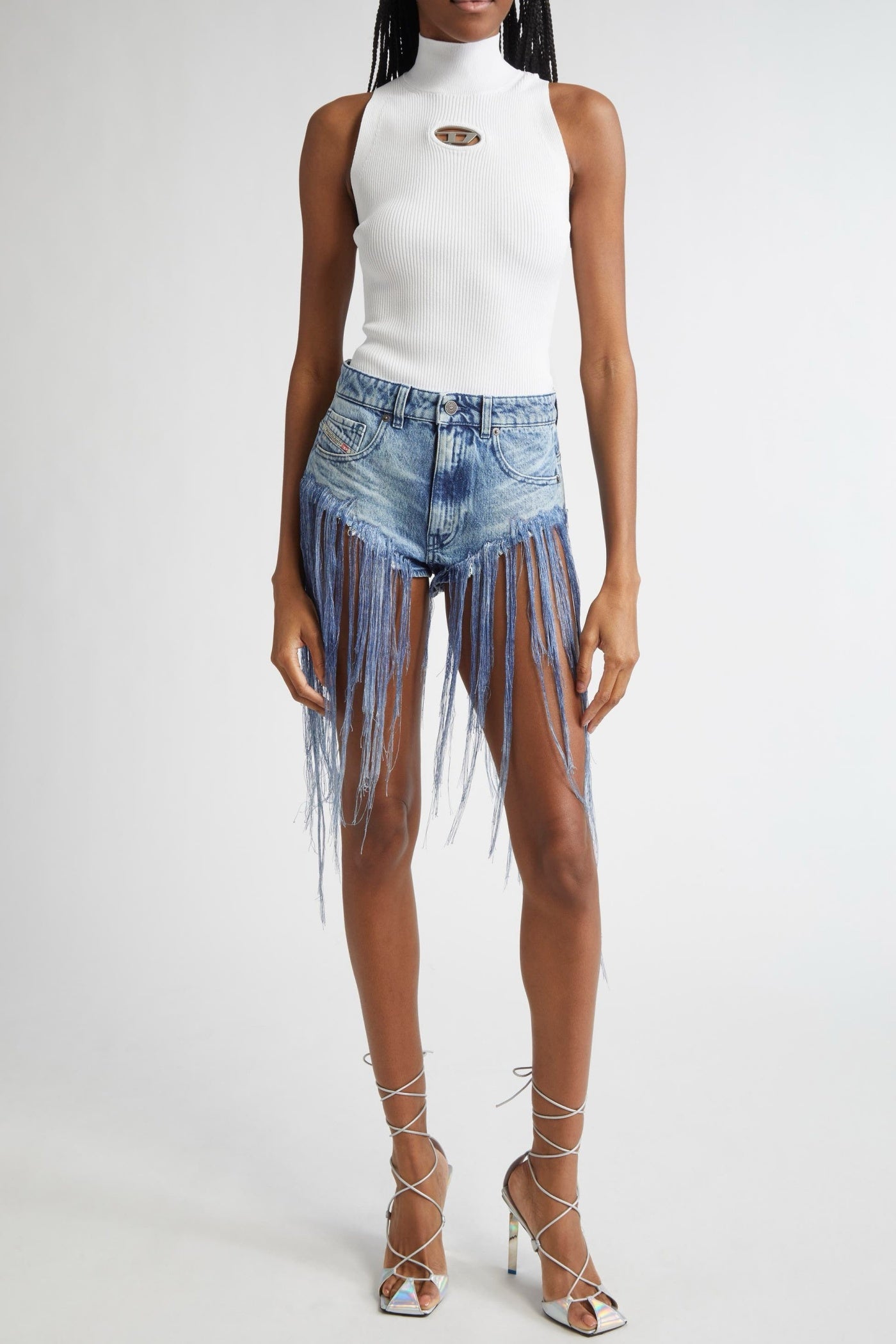 Meisner Fringe Denim Shorts