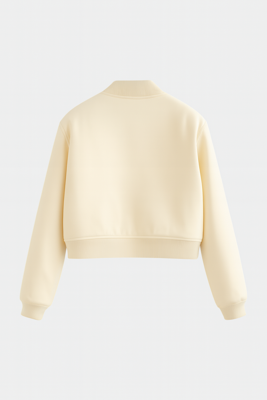 Maison Bomber Jacket | Ribbed O-Neck Button Front Relaxed Silhouette