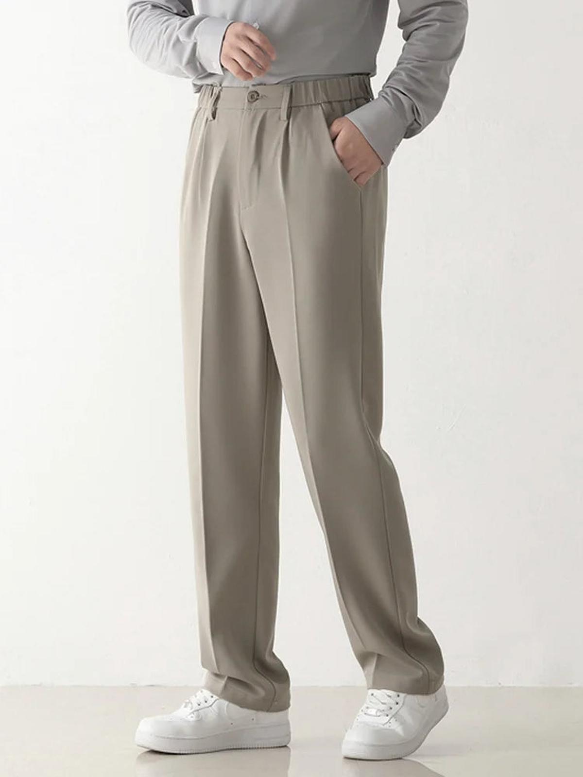 Maison Draped Wide Leg Trousers | Stretch Blend | Zipper Fly | Regular Rise