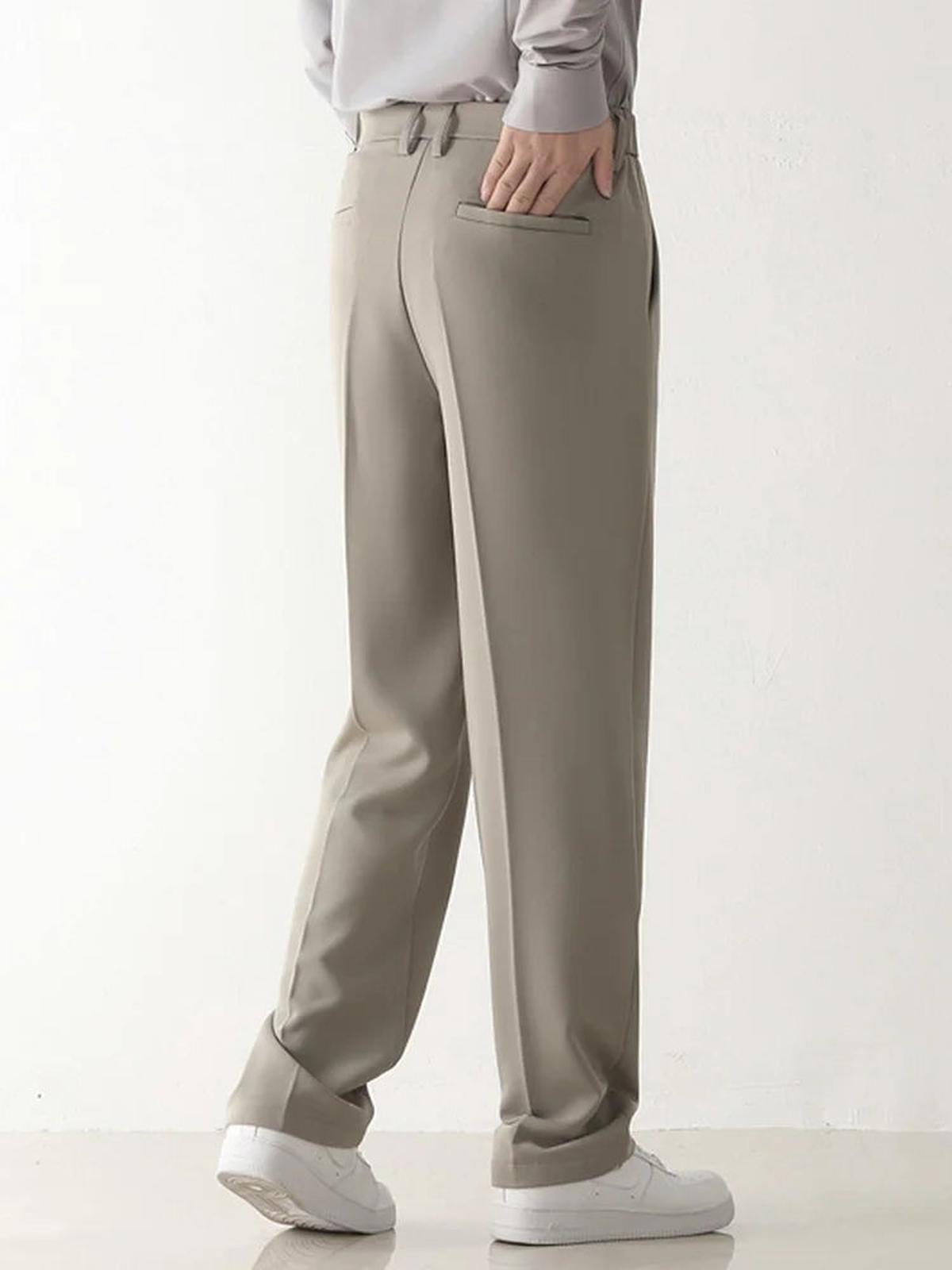 Maison Draped Wide Leg Trousers | Stretch Blend | Zipper Fly | Regular Rise
