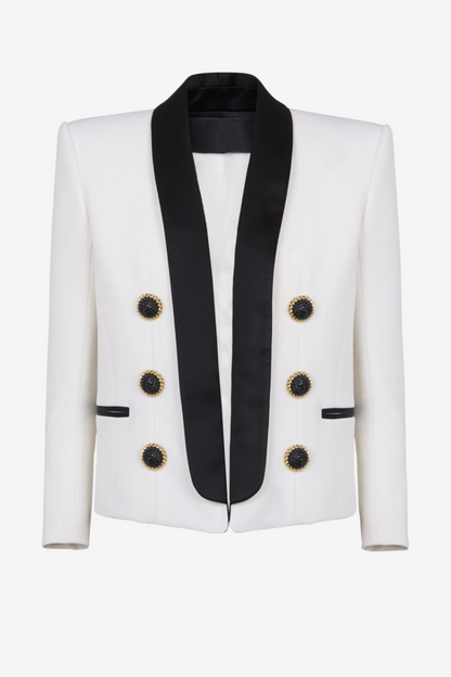 Milea Lapel Open-front Blazer