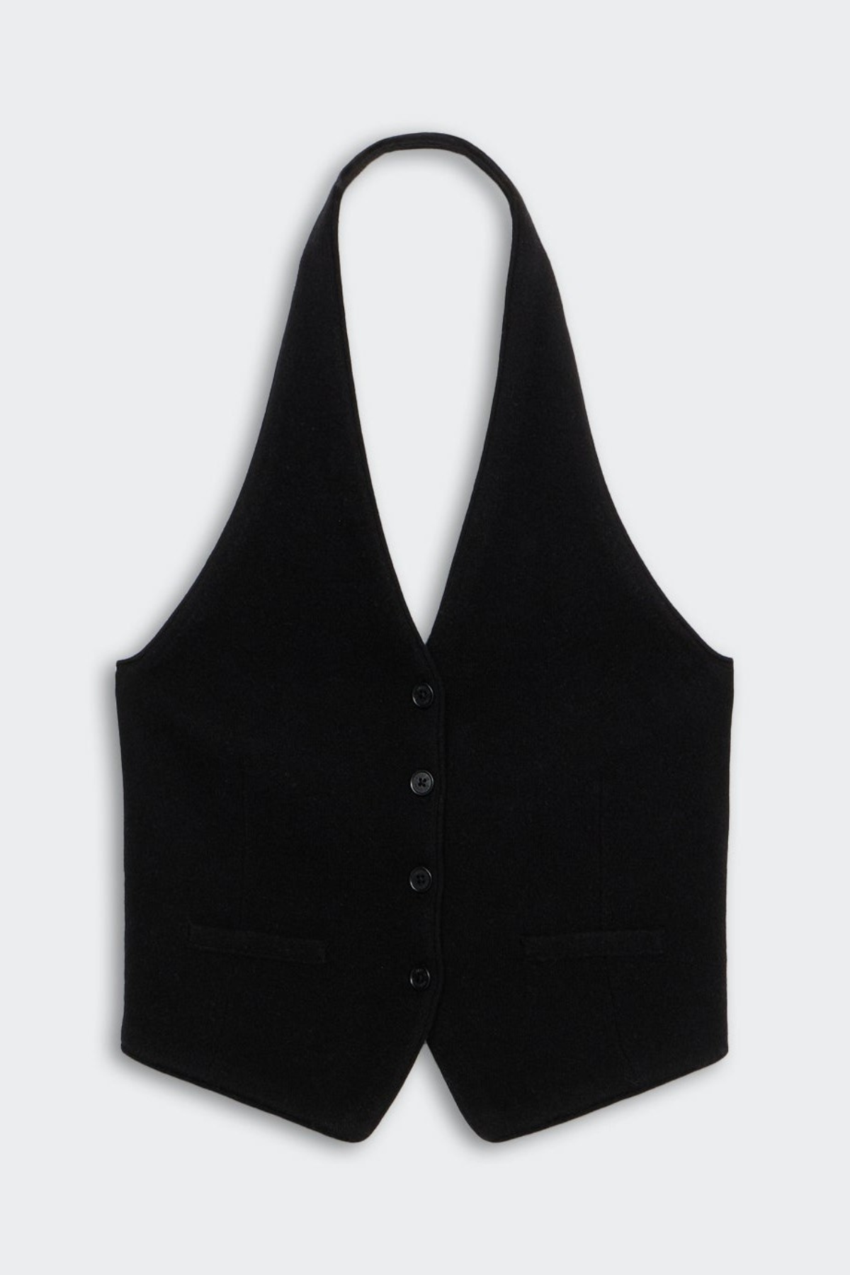 Morris Wool Halter Vest - Black