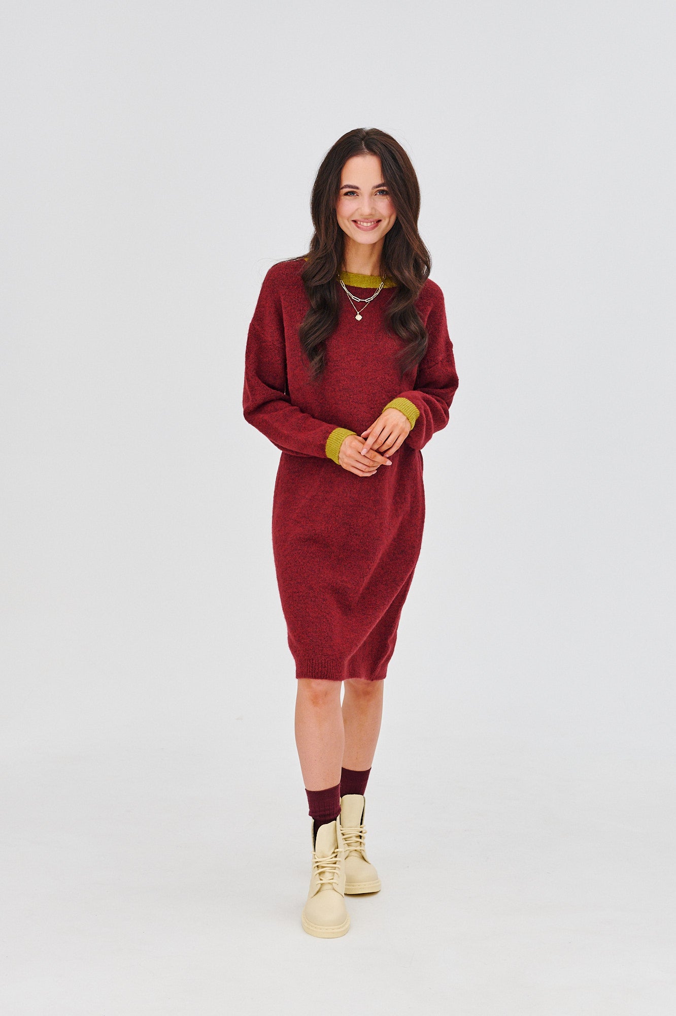 Knit Sweater Dress | Relaxed Fit | Soft Mid-Length Design