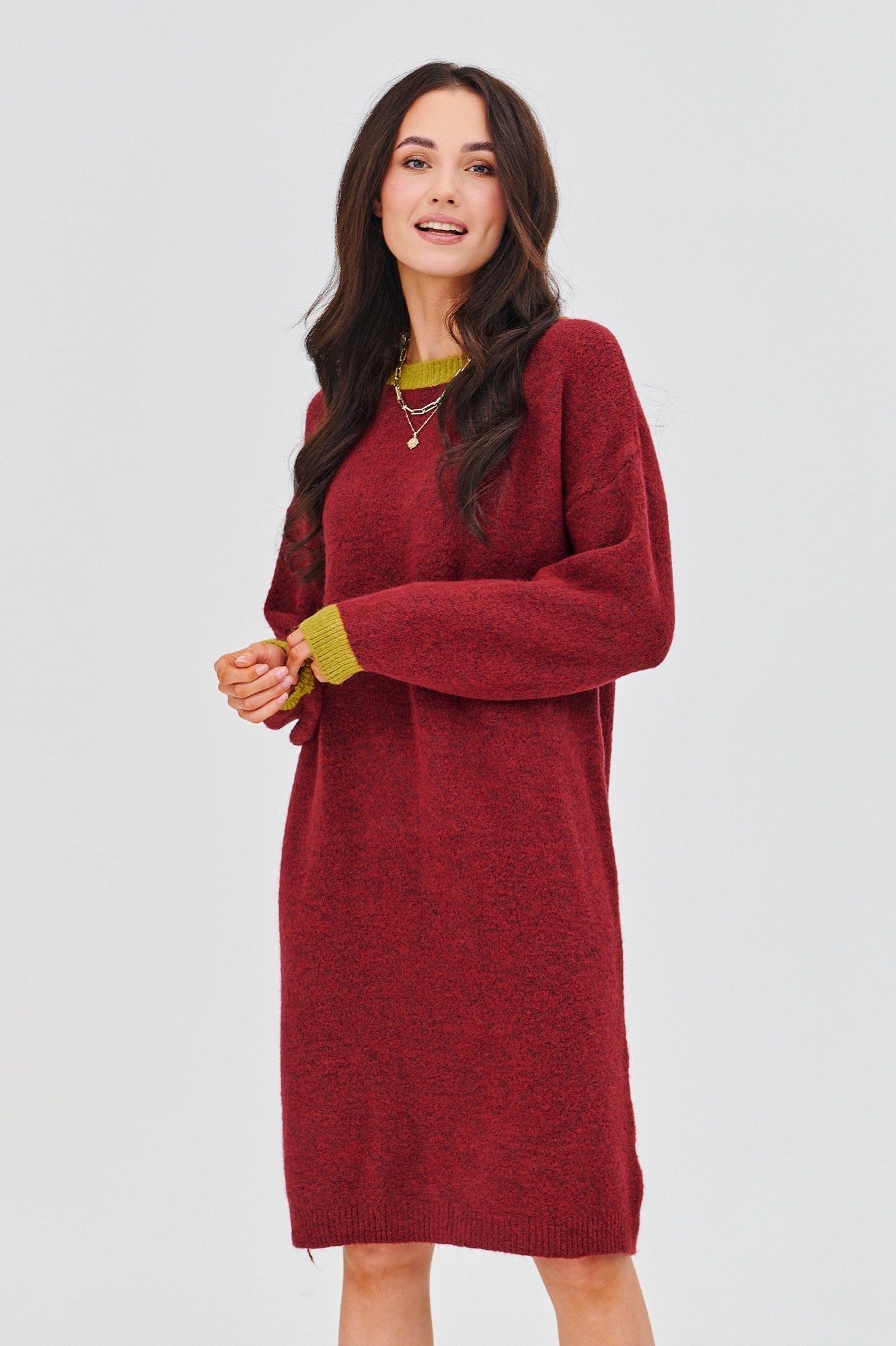 Knit Sweater Dress | Relaxed Fit | Soft Mid-Length Design