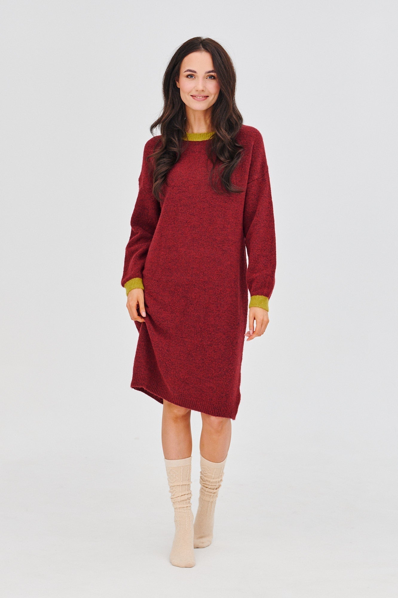 Knit Sweater Dress | Relaxed Fit | Soft Mid-Length Design