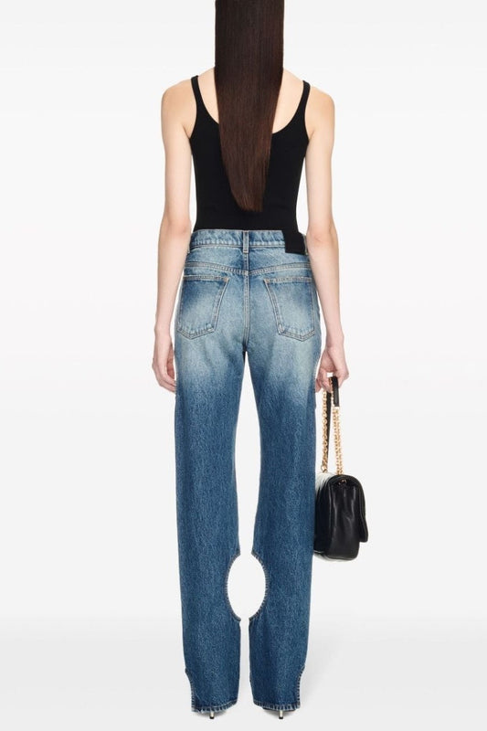 Nalan Circle Hollow Jeans