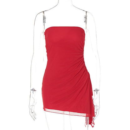Solid Color Sleeveless Slim Corset Backless Dress