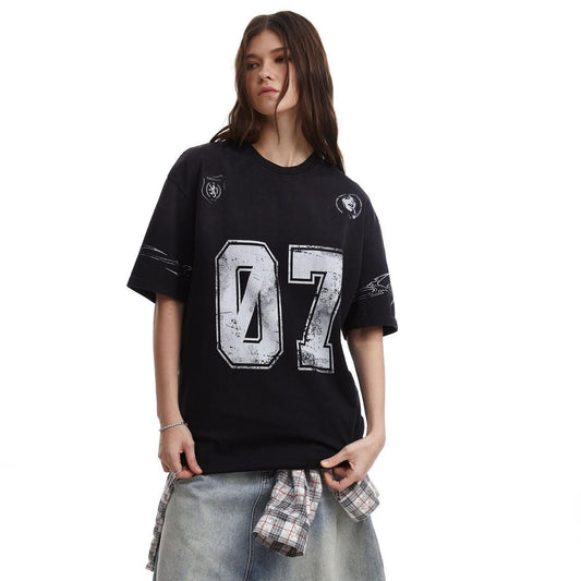 Street Mottled Print t-Shirt Hip-Hop Top