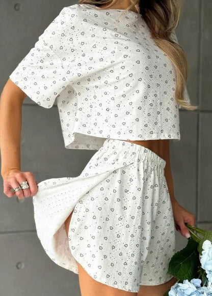 Sweet Tempo - Printed Crop Top & Flow Shorts Set