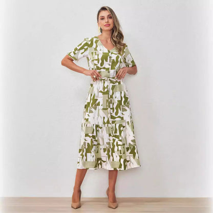 Cardigan Design Elastic Waisted Lace Side Slit Midi Dress