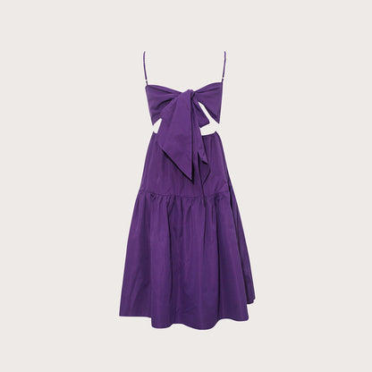 Bohemian Dress Bow Suspenders Maxi Dress Expansion for Vacation Dress