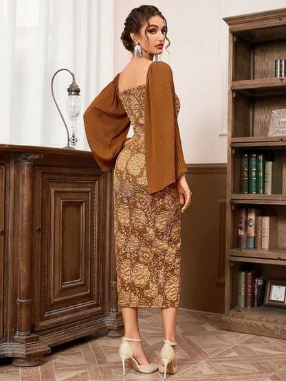 Long Sleeve Backless Bodycon Dress