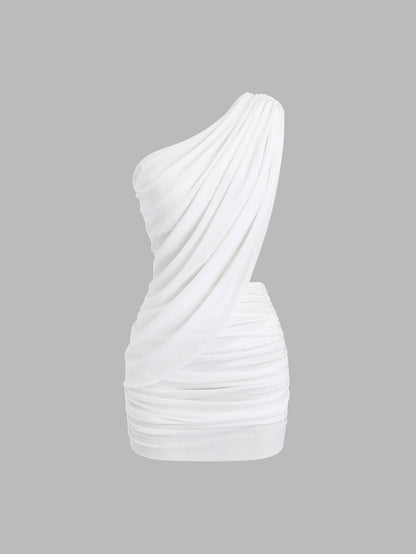 Top Skirt Set Party Oblique Shoulder Dress Two Piece Set