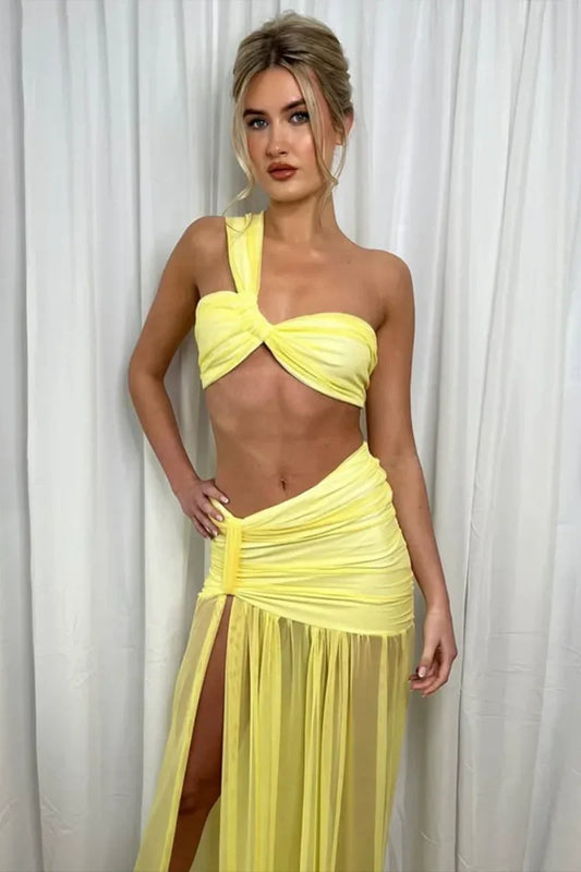 Sexy Bikini Top Mesh Hip Skirt
