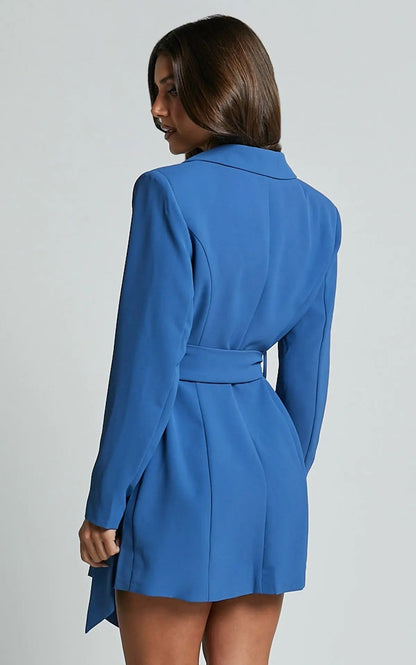 Nocturne Blazer Dress | Belted Wrap Silhouette | Eveningwear